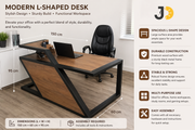 Modern Geometric Wood & Metal Reception Desk